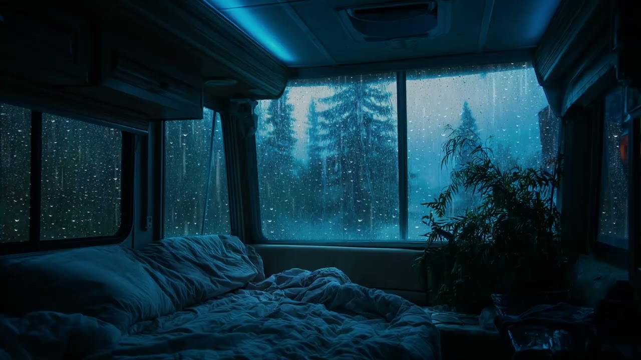 Night Thunder Rain in a Car Cinematic Storm Sounds, Relaxing Drive Ambience for Sleep & Deep Focus