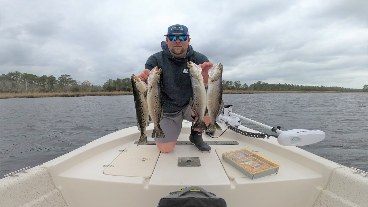 Speckled Trout Fishing in Eastern North Carolina : Early Spring Topwater and Jerk Bait action.