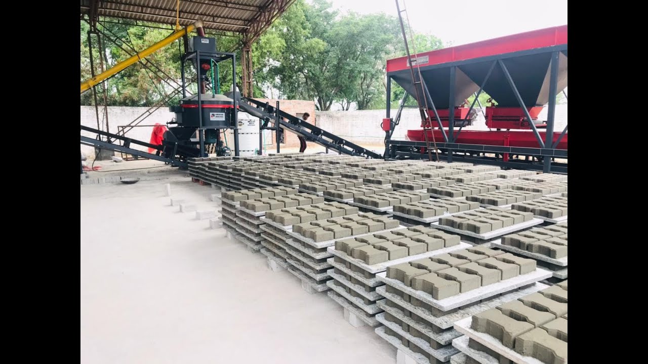 FULLY AUTOMATIC I SHAPE PAVER BLOCK MAKING MACHINE WITH BATCHING PLANT