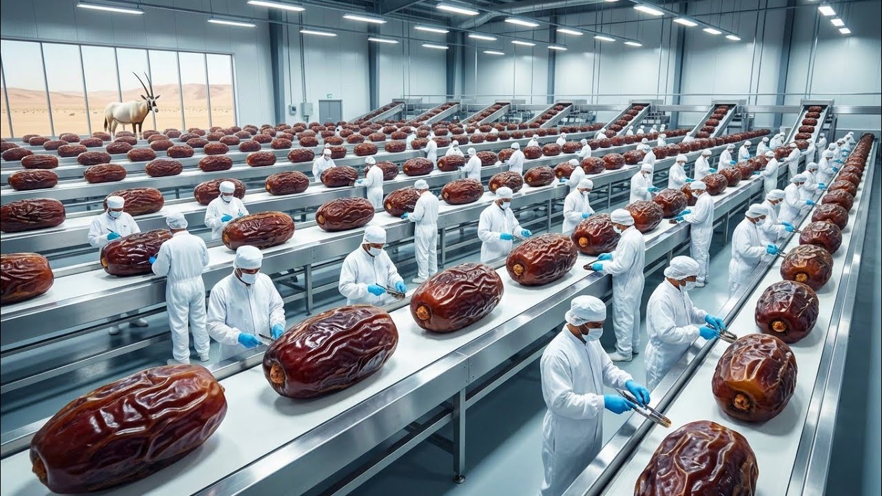 AJWA KHAJOOR FACTORY PROCESS | Field To Factory Complete Journey
