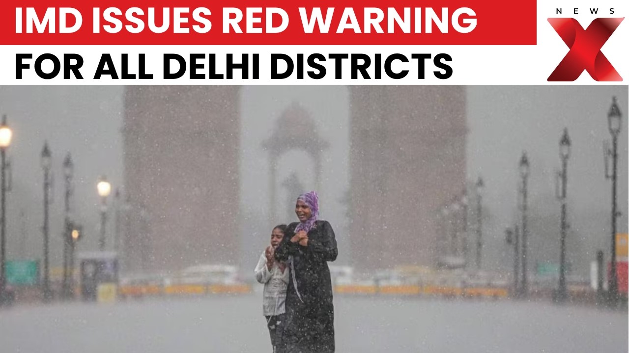 Delhi Rain Red Alert: IMD Warns All Districts of Heavy Rain, Lightning & 60 Kmph Winds