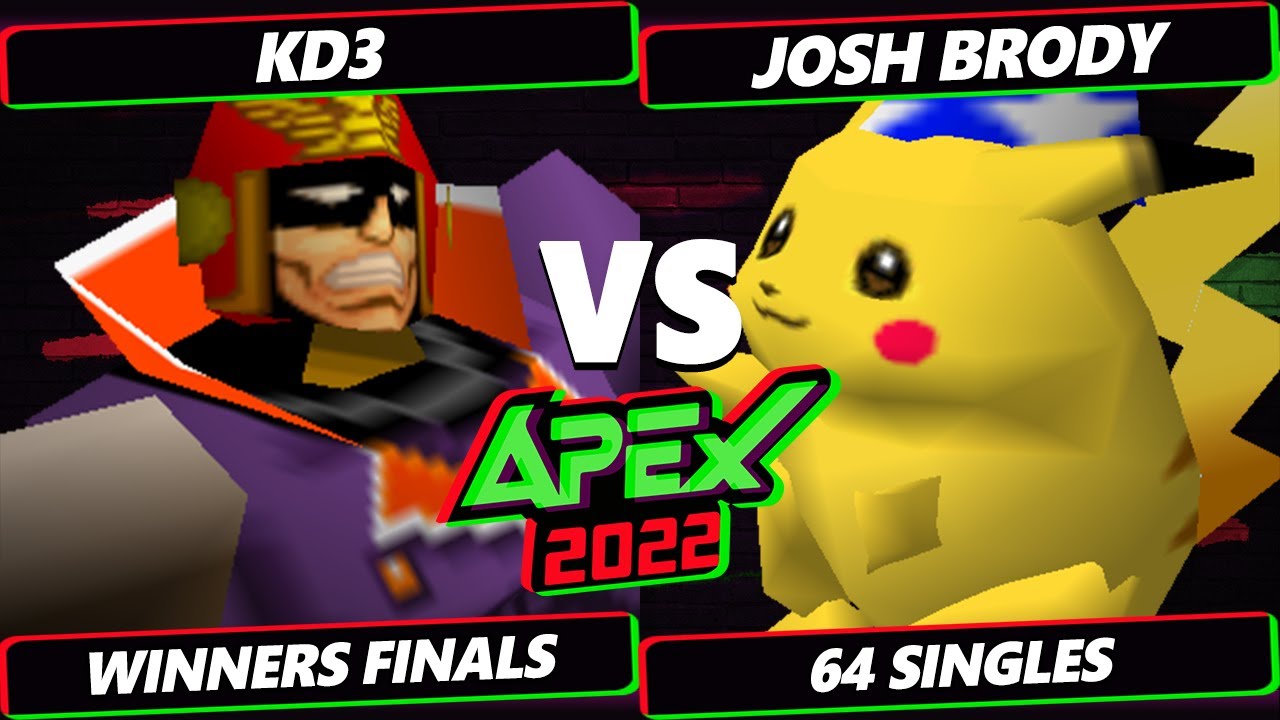 Apex 2022 Winners Finals - KD3 (Captain Falcon) Vs. Josh Brody (Pikachu) Smash Bros 64 Tournament