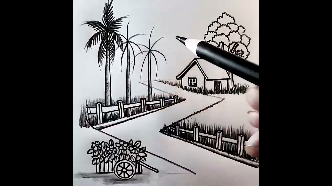 Nature paper drawing | #drawing #youtube #art #rangoli #ytshorts #sorts 