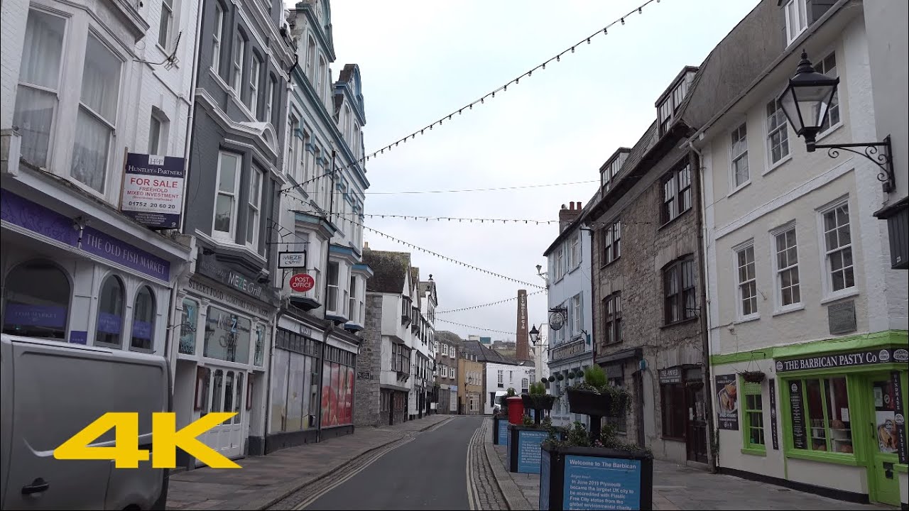 Plymouth Walk: City Centre【4K】