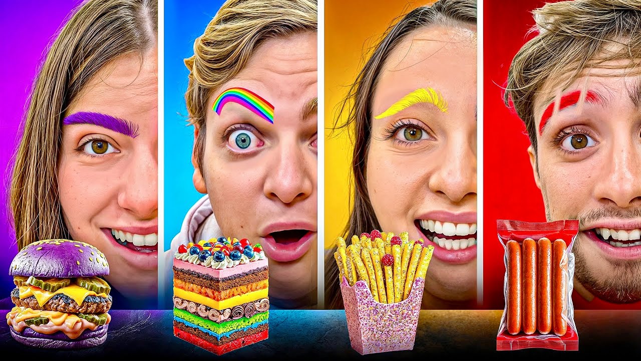 MANGIAMO SOLO CIBO DEL COLORE DELLE NOSTRE SOPRACCIGLIA Con i Nostri AMICI per 24 ore!