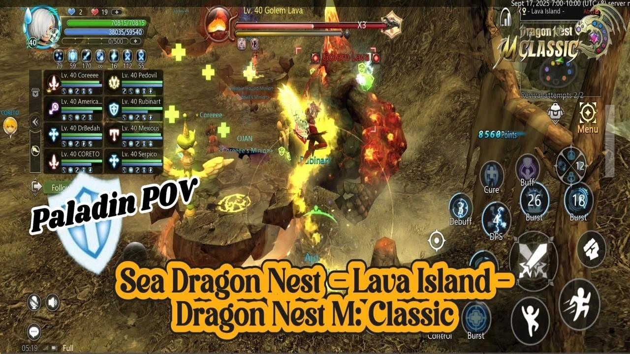 Sea Dragon Nest -Lava Island- Paladin POV - Dragon Nest M: Classic