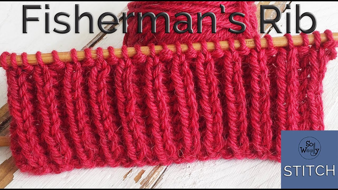 How to knit & bind off the original Fisherman's Rib stitch: Identical on both sides-it doesn't curl