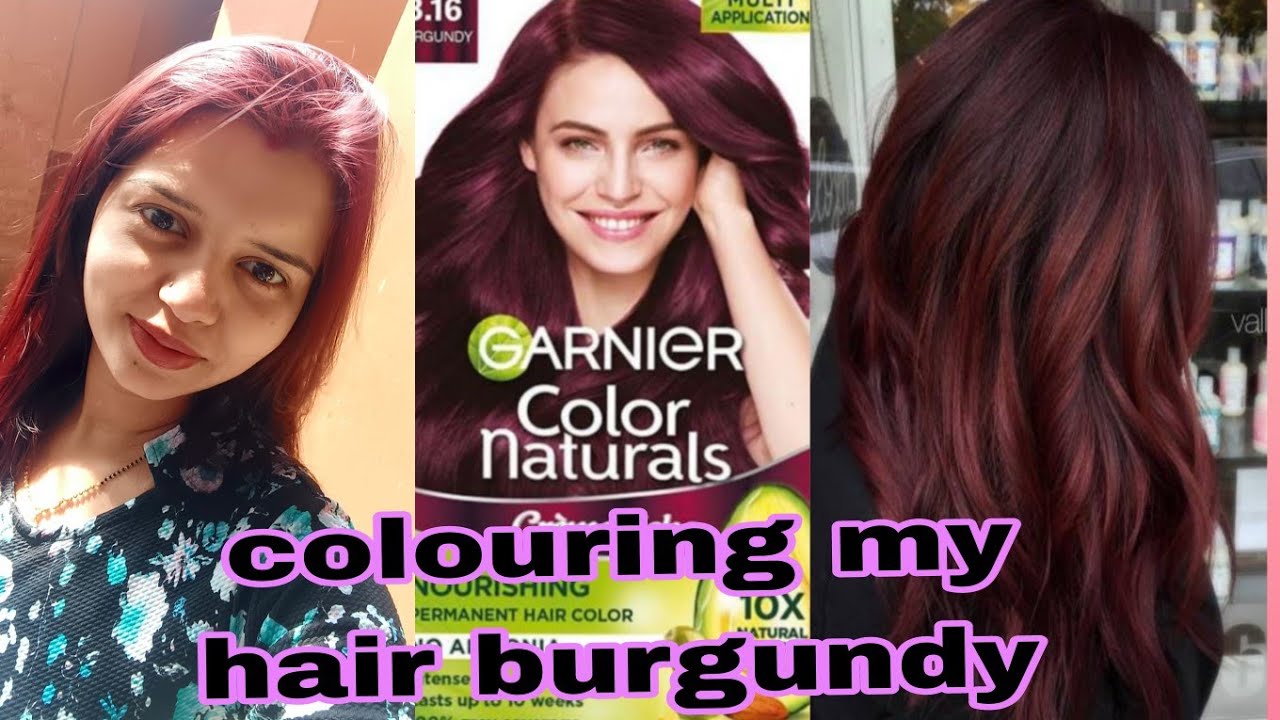 Colouring my hair at home under rs200 only *must watch*//review garnier natural burgundy hair colour