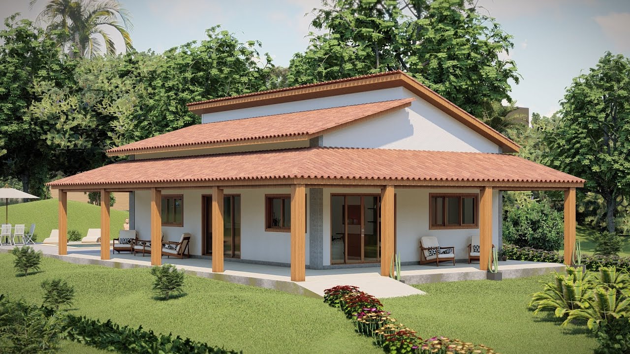 Casa de Campo - Chácara - Compre o Projeto na Descrição - P440