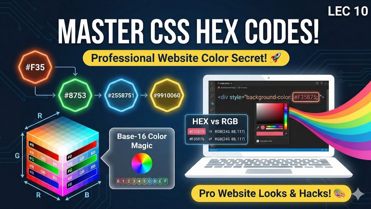 Hexadecimal Color System in CSS | How to use HEX Codes in Hindi | Mission BTech
