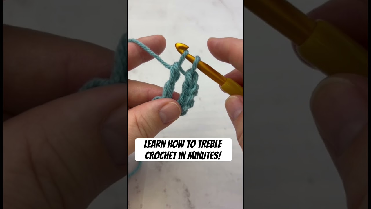 Learn how to treble crochet stitch in minutes! This is a must-learn stitch for every crocheter! 🧶