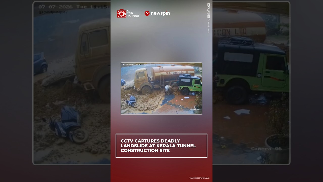 CCTV CAPTURES DEADLY LANDSLIDE AT KERALA TUNNEL CONSTRUCTION SITE