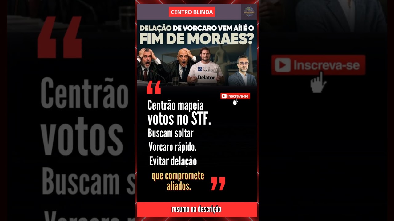 Centr&atilde;o Pressiona STF para Libertar Vorcaro e Abafar Dela&ccedil;&atilde;o que Amea&ccedil;a Elite Pol&iacute;tica
