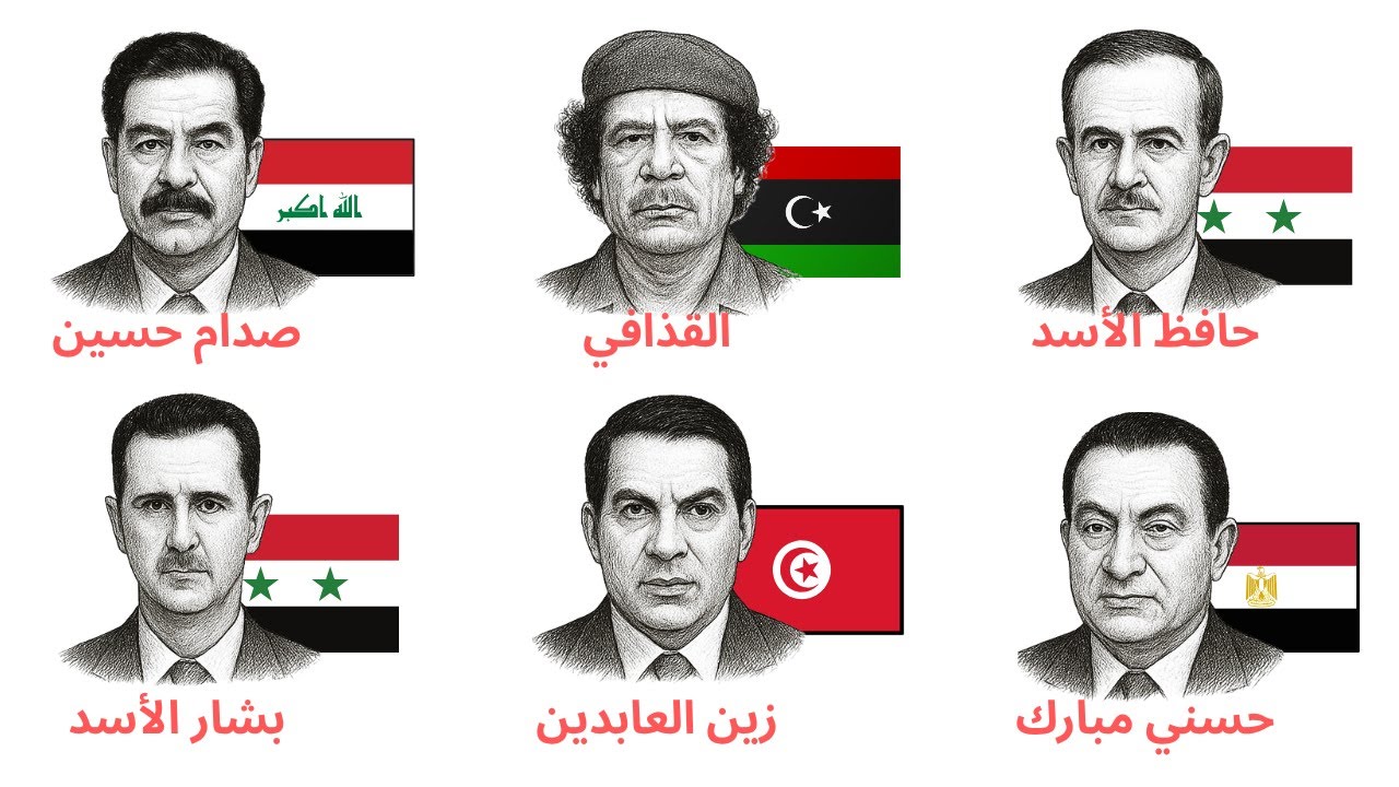 كيف سقط الحكام العرب الأكثر جدلاً عبر التاريخ – القصة الكاملة في 8 دقائق
