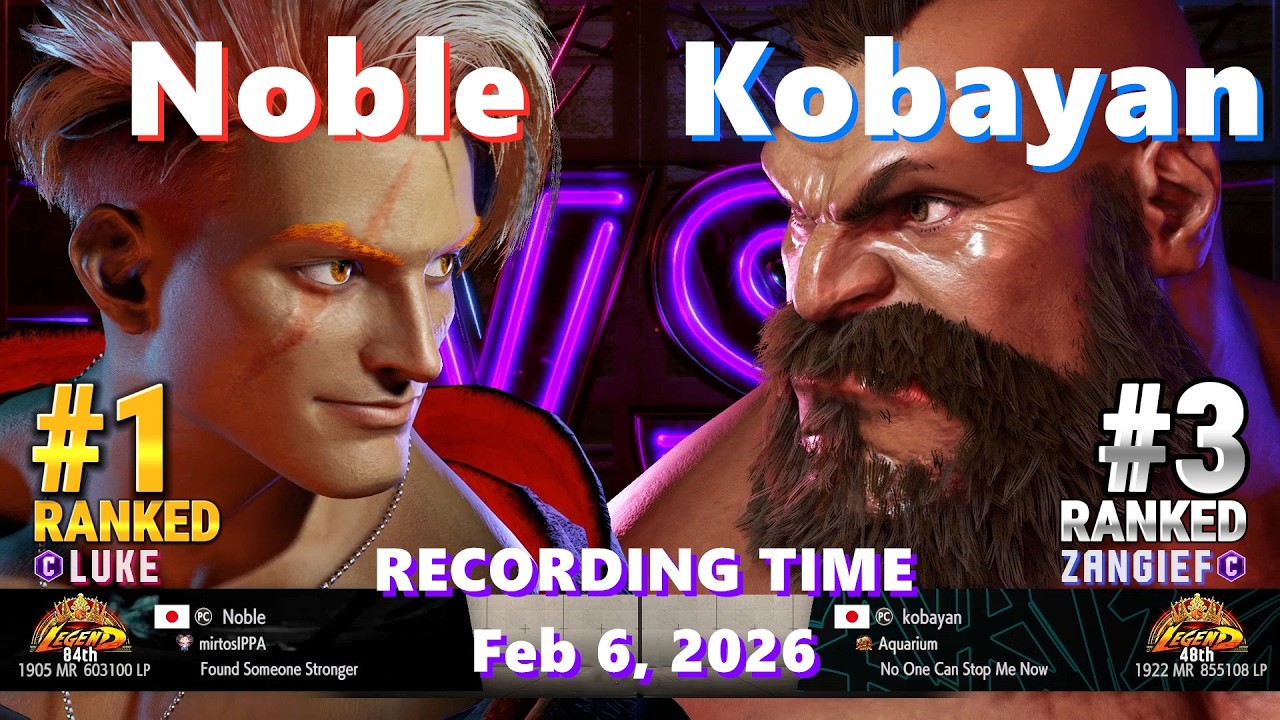 SF6⚡Noble (#1 Ranked Luke) vs Kobayan (#3 Ranked Zangief)⚡High Level Gameplay