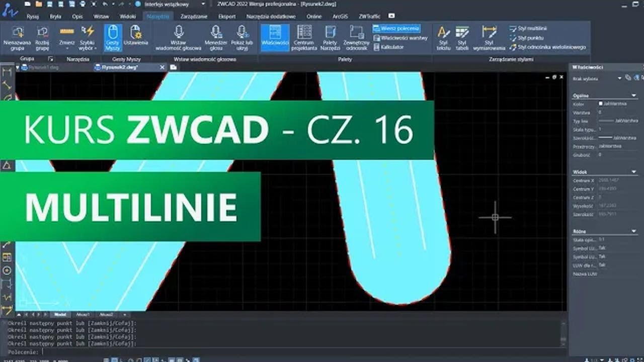Multilinie. Kurs ZWCAD. Część 16