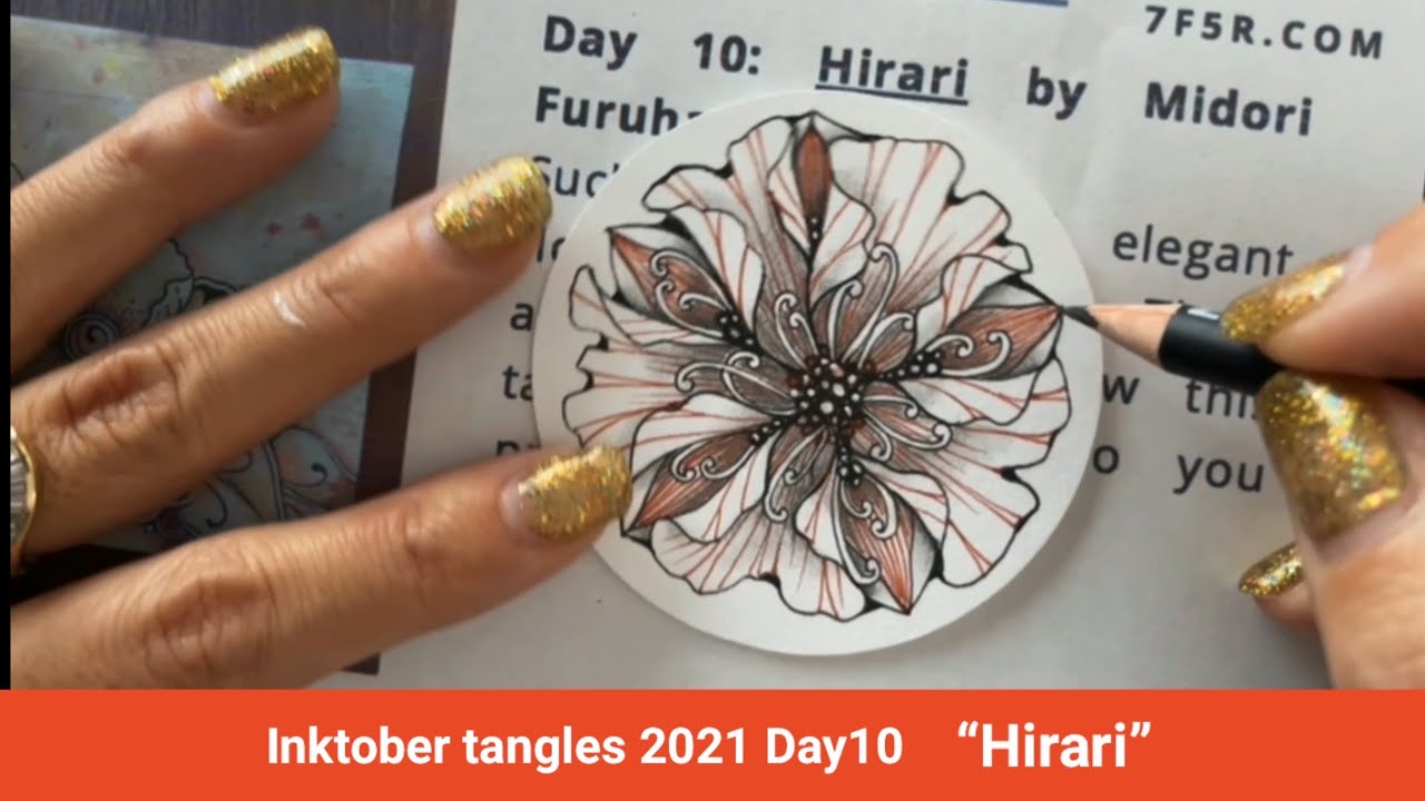 Inktober tangles 2021 Day10 #Hirari