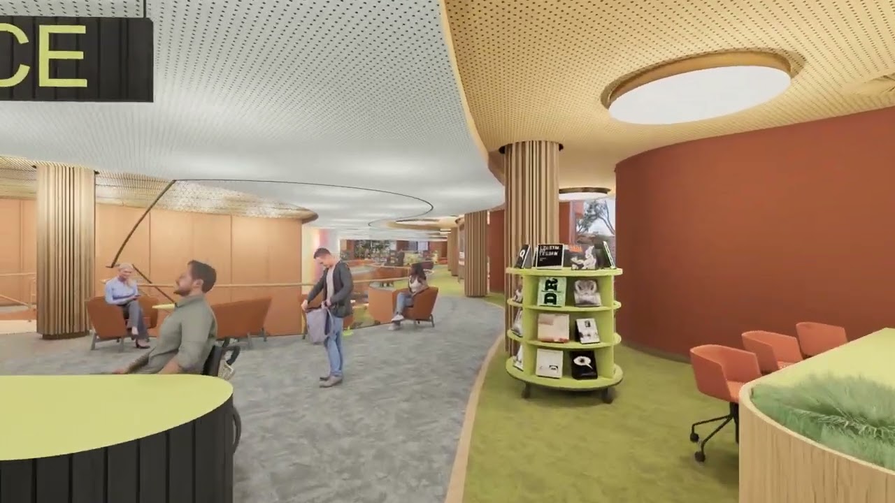 Glen Waverley Civic Precinct project - study areas and community reading room walkthrough