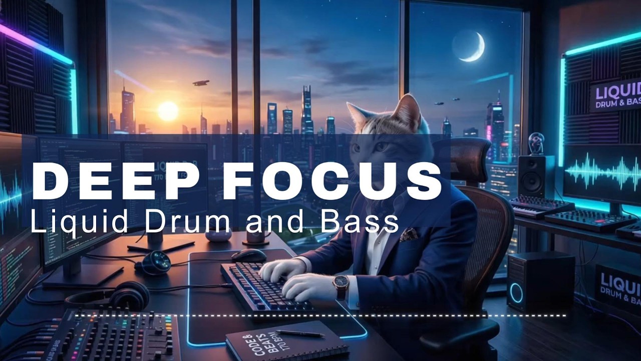 Liquid DnB for Deep Coding 💻 Futuristic Focus Mix [170 BPM / No Vocals]