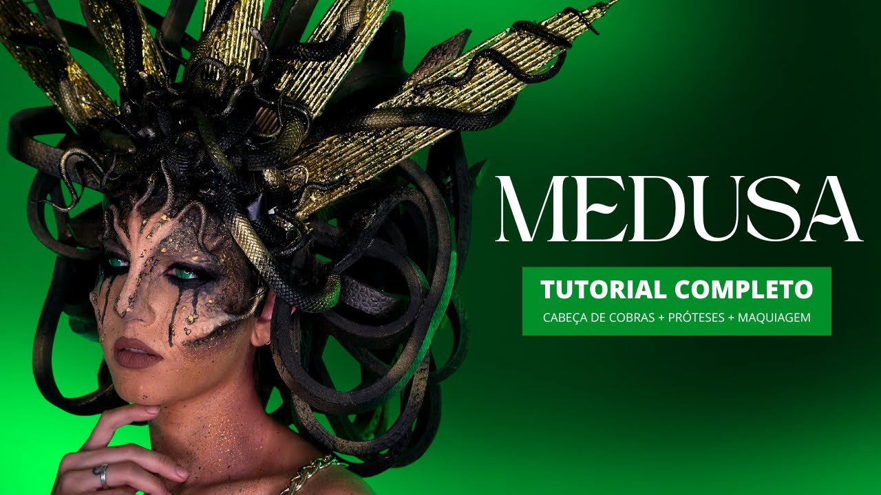 TUTORIAL MEDUSA | Como eu fiz essa cabeça cheia de cobras? 🐍 💚✨