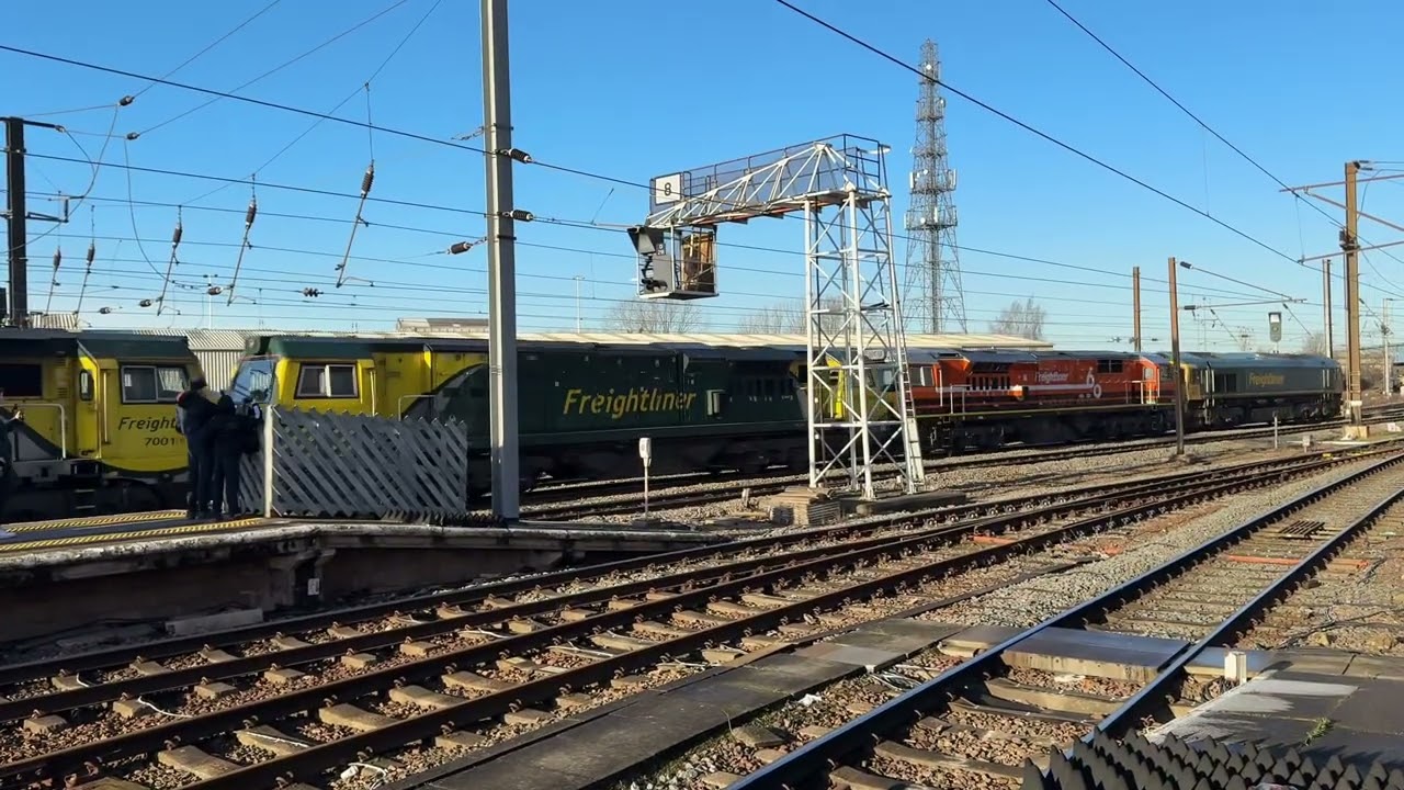 EPIC: Ilkley anthem from 66602 pulling 70xxx, 70010 and 70011 out of Doncaster