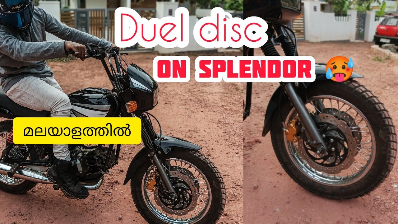 duel disk on splendor |  splendor modified  splendor modified malayalam hero honda splendor modified