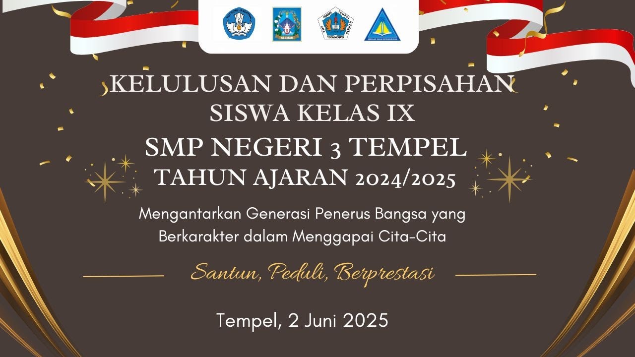 Kelulusan dan Perpisahan Siswa Kelas IX SMP Negeri 3 Tempel Tahun Ajaran 2024/2025
