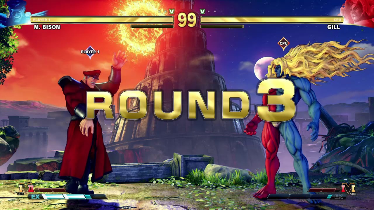 STREET FIGHTER V M.Bison vs Gill