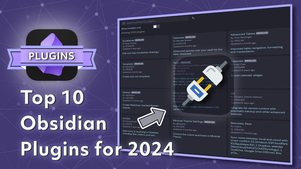 10 моих самых необходимых плагинов для сообщества Obsidian в 2024 году
