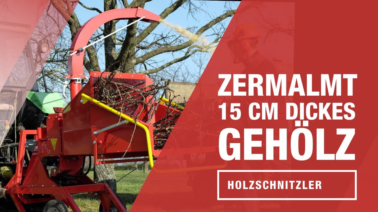 ERCO Holzschnitzler zermalmt  bis zu 15 cm dickes Geh&ouml;lz
