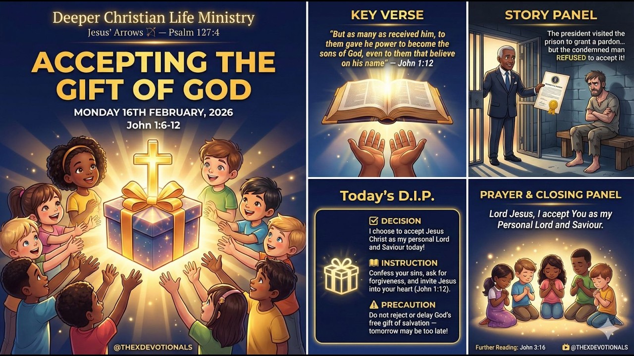 Accepting The Gift Of God 🎁✝️ — Sincere Milk | Devotional |Monday 16th February, 2026 | John 1:6-12