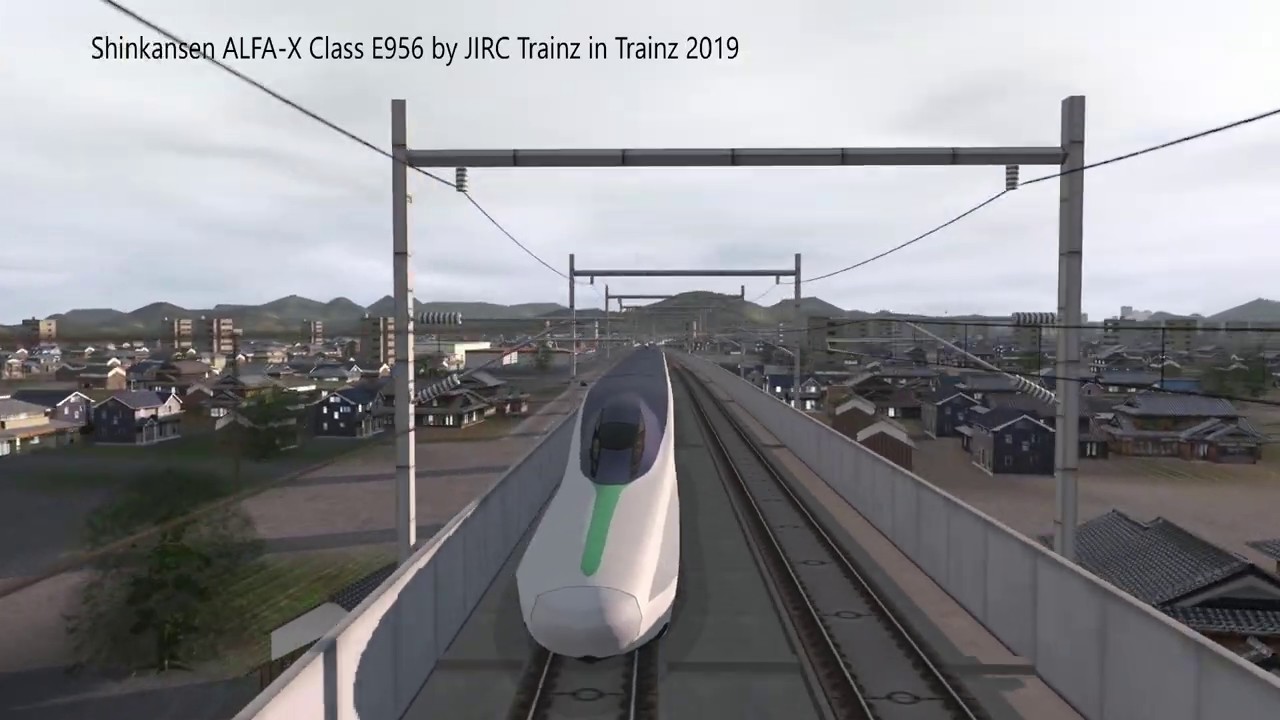 Shinkansen ALFA-X (class E956) 400 km/h test in Trainz 2019. 新幹線ALFA-X（E956型）テストでTrainz 2019.
