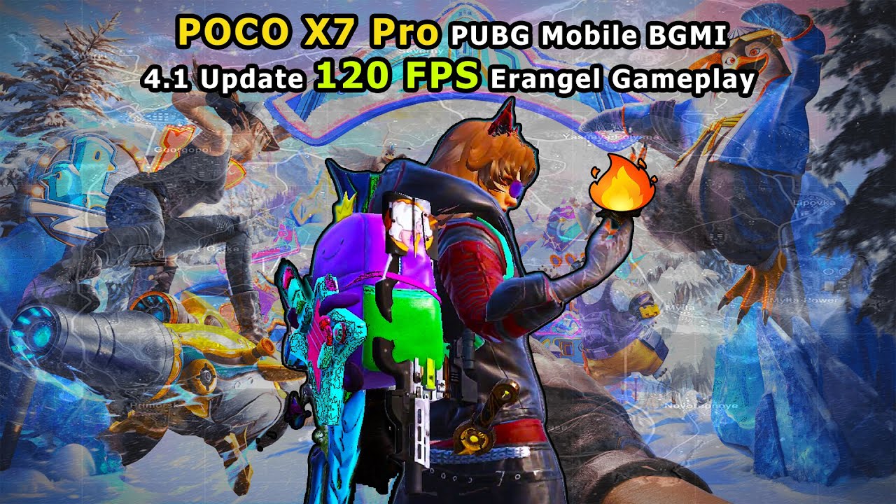 POCO X7 Pro PUBG Mobile BGMI 120 Fps 4.1 Frosty Funland Erangel Gameplay Highlights 100+ Kills