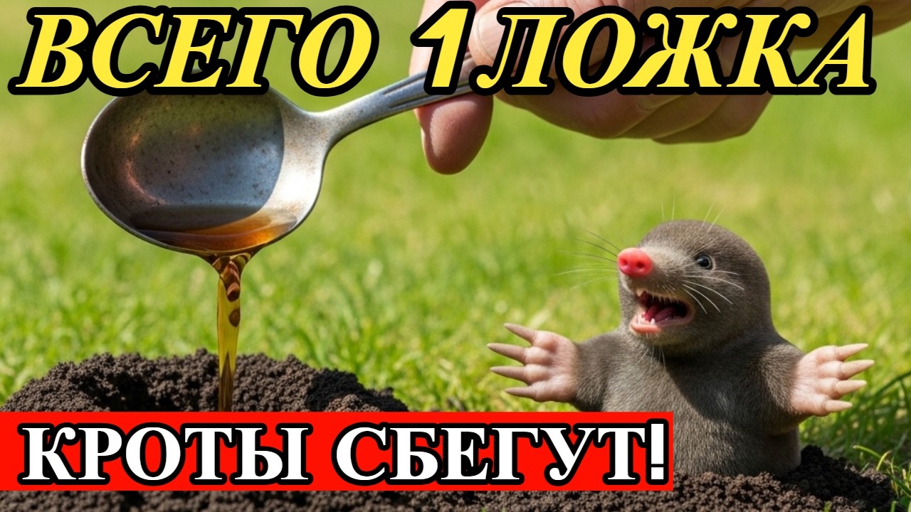 БРОСЬТЕ ЭТО В НОРУ! Кроты уйдут за 24 часа навсегда. Секрет 1905 года.