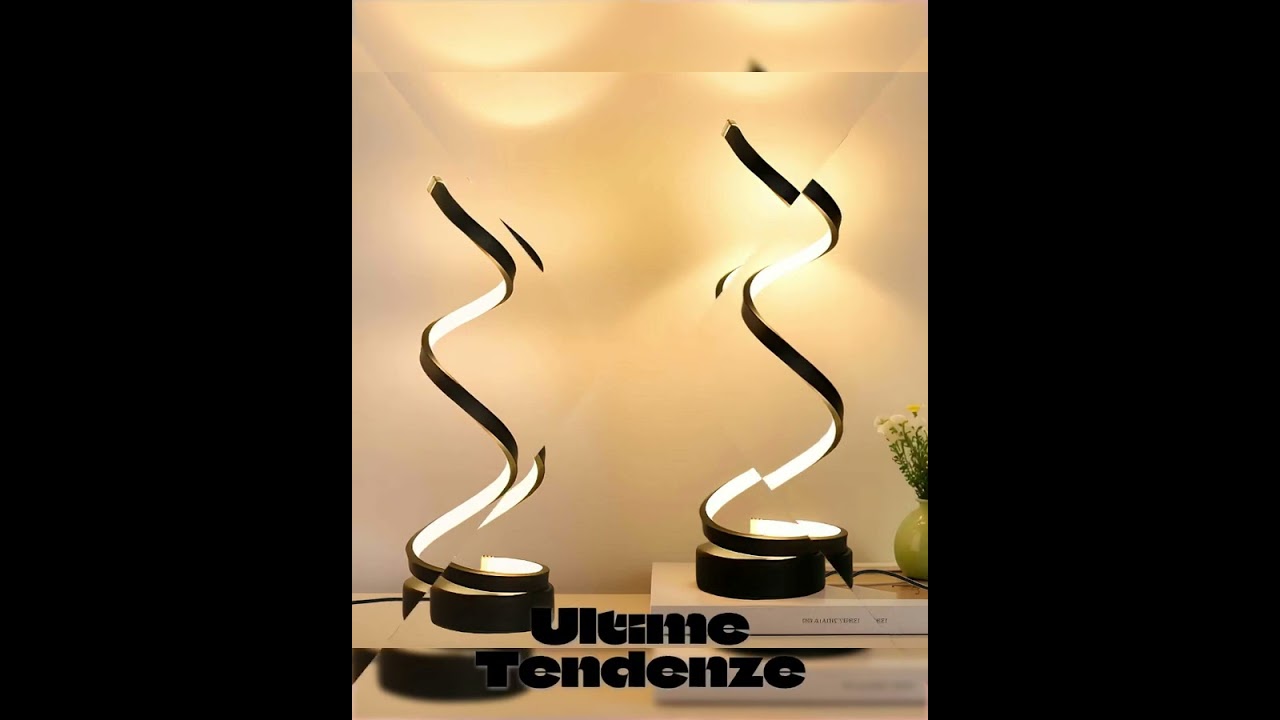 Lampade Scrivania LED a Spirale 2pz Luce Ambientale Regolabile 3 Colori USB Moderna Minimalista C...