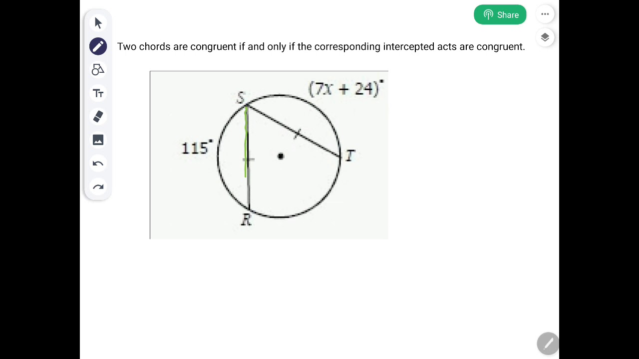 Congruent chords and corresponding intercepted arcs
