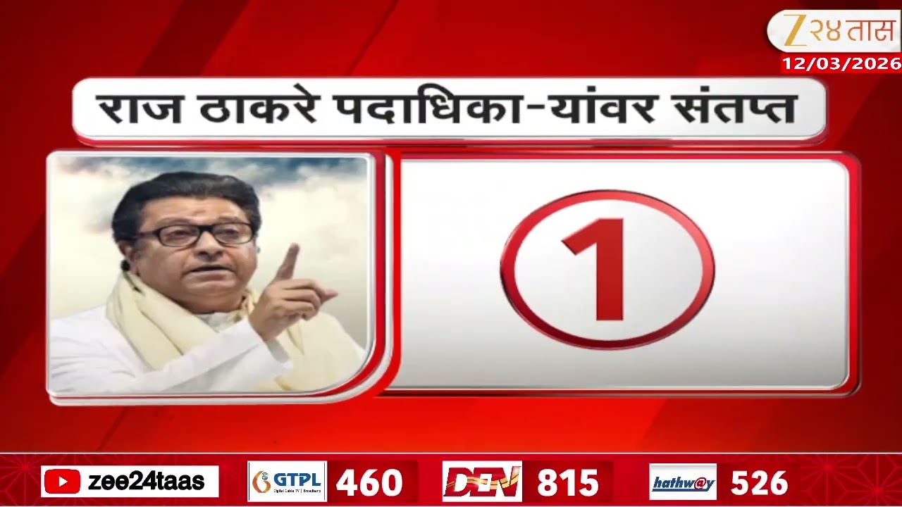 Raj Thackeray | राज ठाकरे पदाधिका-यांच्या कामगिरीवर संतप्त | Zee24Taas