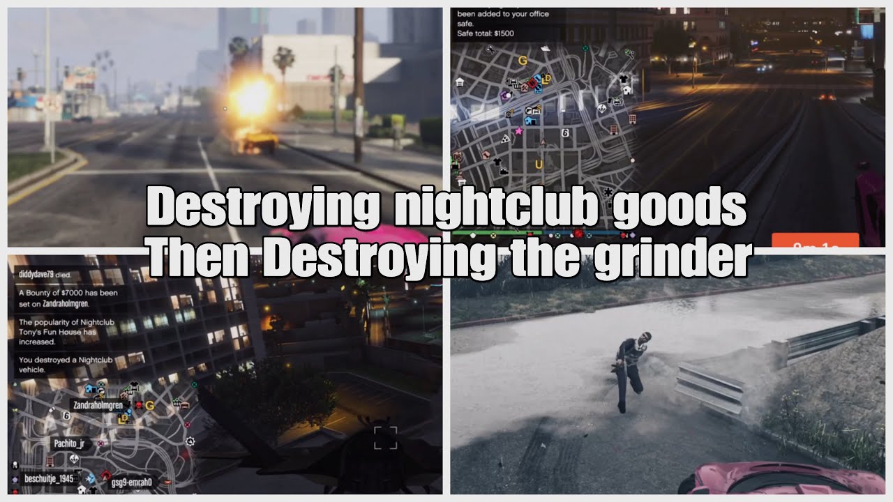 Destroying nightclub goods then Destroying the grinder | Gta Online |