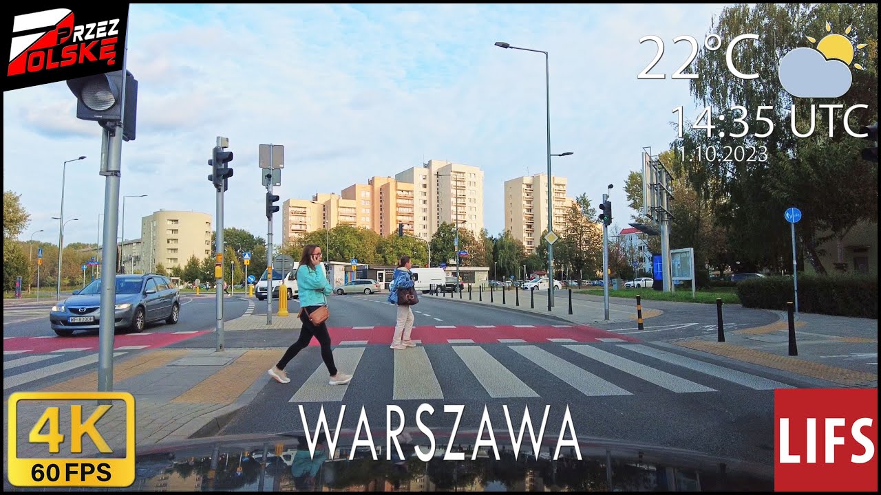 4k POLAND 🚗 #DRIVE 🍃 ~ WARSAW ~ Praga Północ 🦄 Saska Kępa ~ 60fps #PrzezPolskę