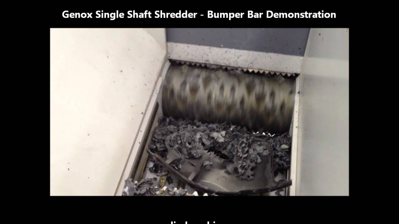 Genox Single Shaft Shredder Bumper Bar Demonstration