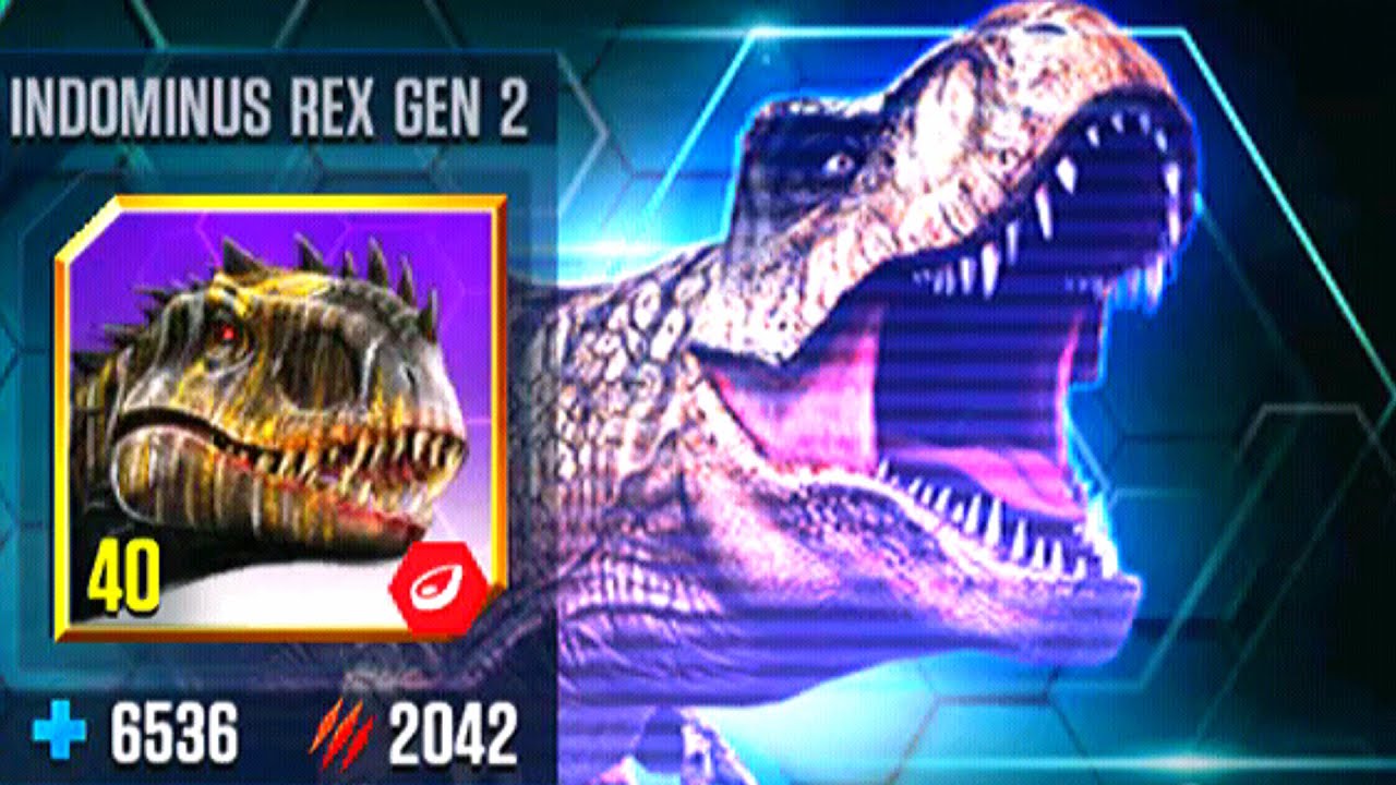 SOLO BATTLE: INDOMINUS REX GEN 2 VS INDOMINUS REX GEN 2 | JURASSIC WORLD THE GAME