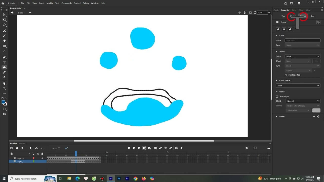 2D Animation Lesson: Draw and Create 2D Animation of A Water Bubble Exploding Step By Step