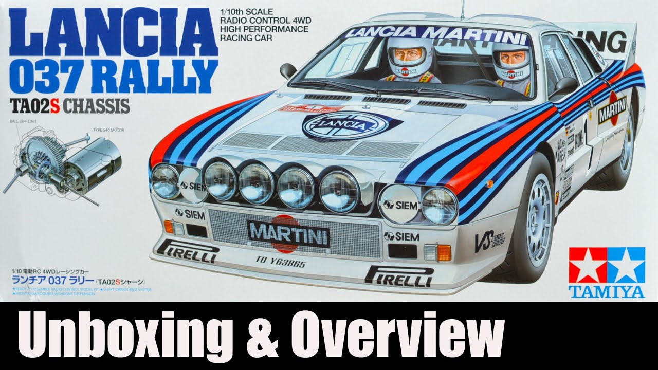 Tamiya TA02S Lancia 037 Rally Unboxing and Kit Overview