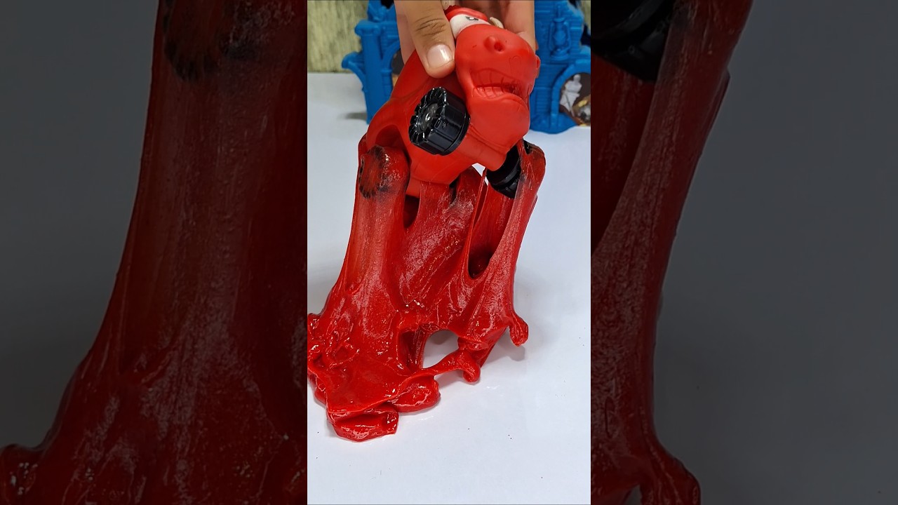 Mixing Glossy Red Slime with Bull Squishy! 🐂🔥