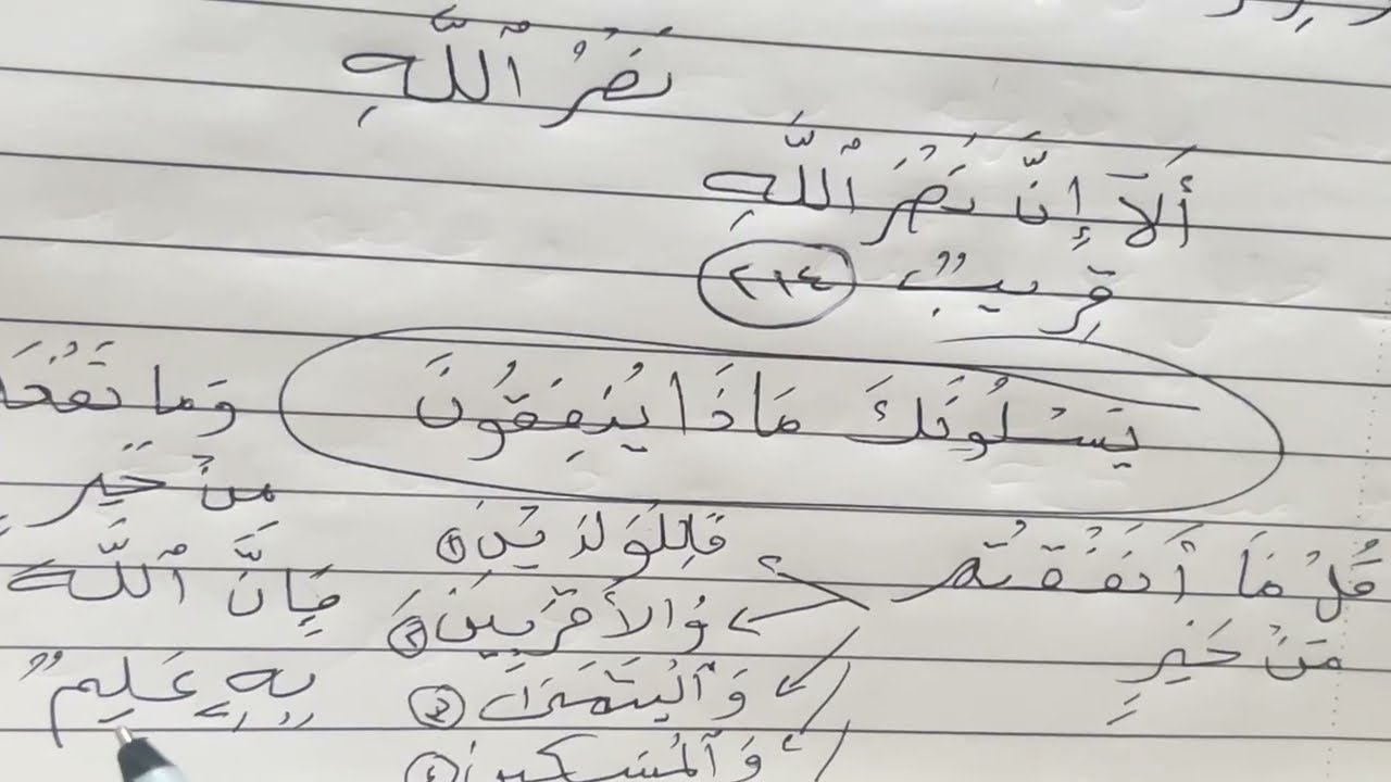 حفظ وروابط سوره البقره من الايه ٢١١ الي الايه ٢١٥