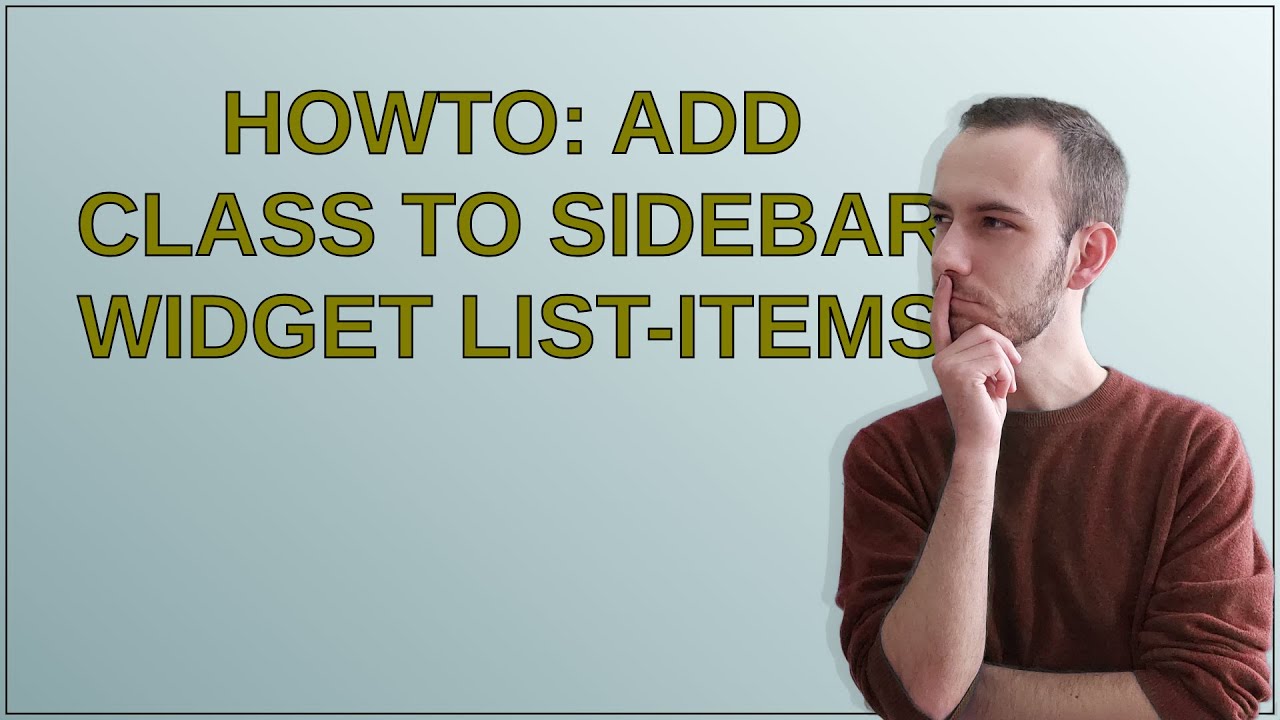 Wordpress: HowTo: Add Class to Sidebar Widget List-Items