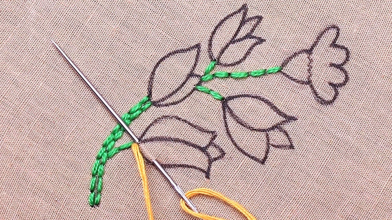 amazing but easy hand embroidery work for dress designs - cute needle work - handmade flower pattern