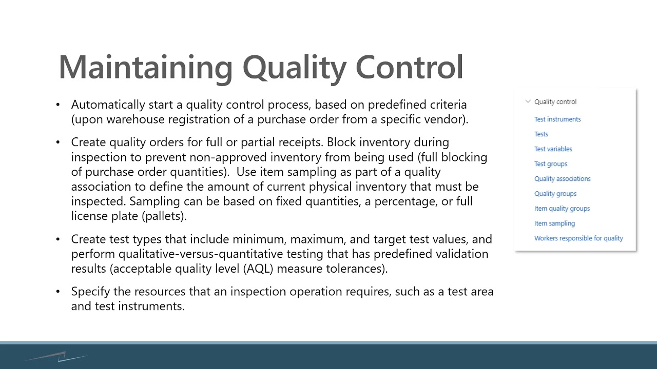 Quality Management in Dynamics 365 Finance and Supply Chain Management