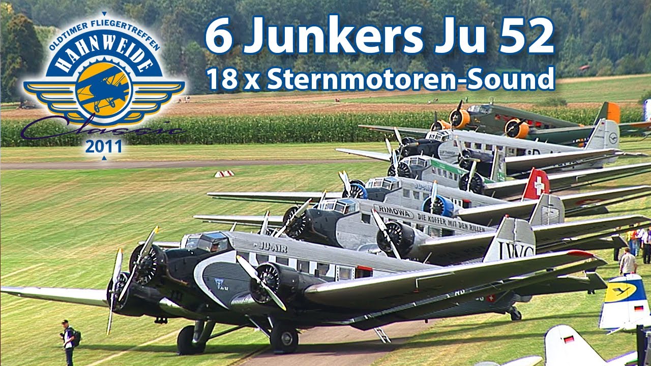 6 Junkers Ju 52 im Formationsflug