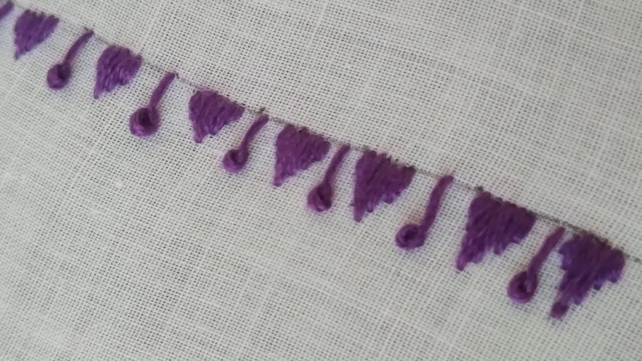 Border Design, Simple Easy Line Embroidery Hand Embroidery Tutorial